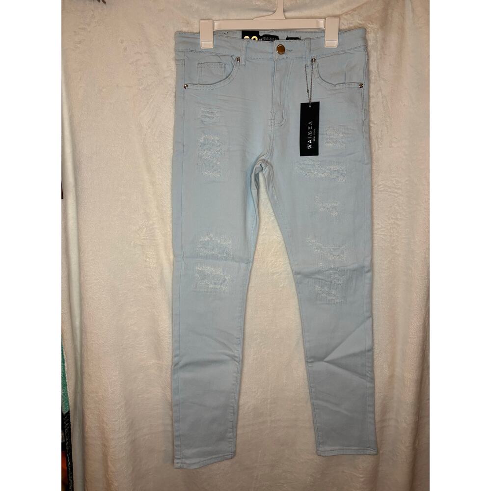 NWT Sz. 32 - WAIMEA Skinny Stretch Jeans, Light Wash